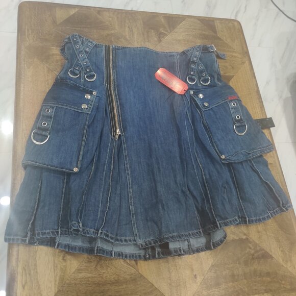 Hot Topic X Tripp NYC UNISEX denim kilt size XL New UNISEX